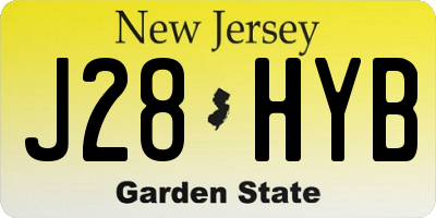 NJ license plate J28HYB