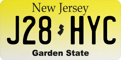 NJ license plate J28HYC