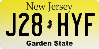 NJ license plate J28HYF