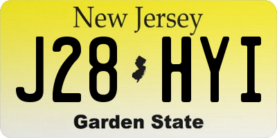NJ license plate J28HYI