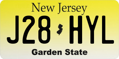 NJ license plate J28HYL