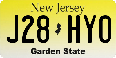 NJ license plate J28HYO