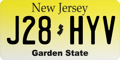 NJ license plate J28HYV