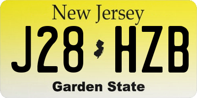 NJ license plate J28HZB