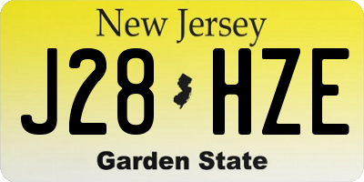 NJ license plate J28HZE