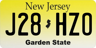 NJ license plate J28HZO