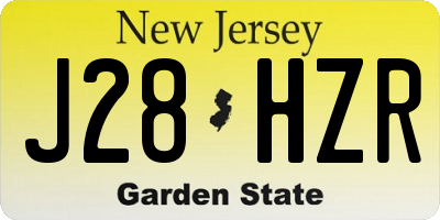 NJ license plate J28HZR