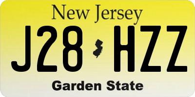 NJ license plate J28HZZ