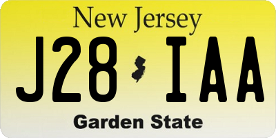 NJ license plate J28IAA