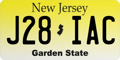 NJ license plate J28IAC