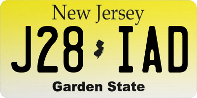 NJ license plate J28IAD