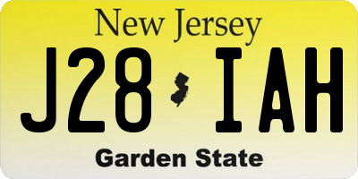 NJ license plate J28IAH