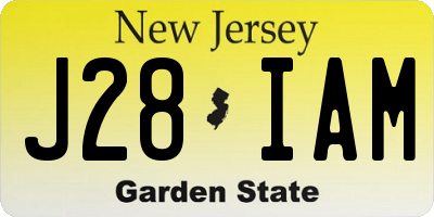 NJ license plate J28IAM
