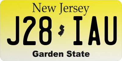 NJ license plate J28IAU