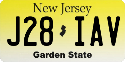 NJ license plate J28IAV