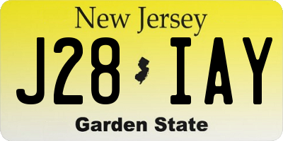 NJ license plate J28IAY