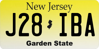 NJ license plate J28IBA