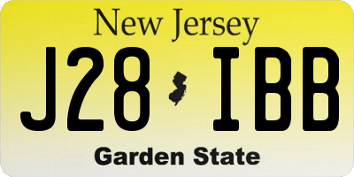 NJ license plate J28IBB