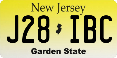 NJ license plate J28IBC