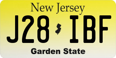 NJ license plate J28IBF