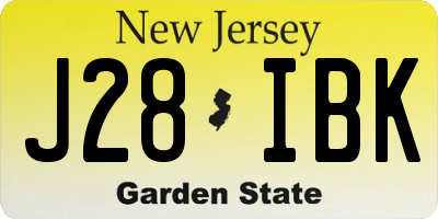 NJ license plate J28IBK