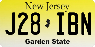 NJ license plate J28IBN