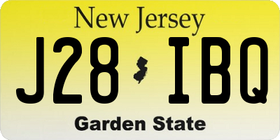 NJ license plate J28IBQ