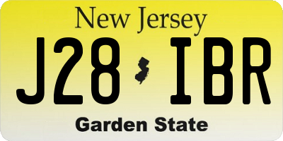 NJ license plate J28IBR