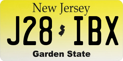 NJ license plate J28IBX