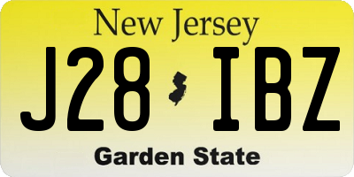 NJ license plate J28IBZ
