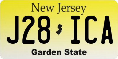NJ license plate J28ICA