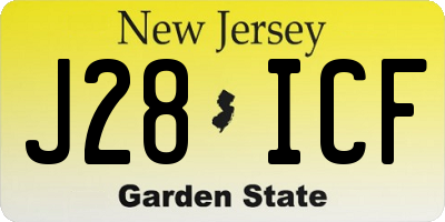 NJ license plate J28ICF