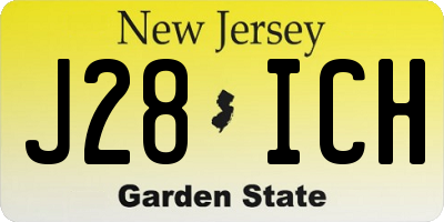 NJ license plate J28ICH