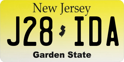 NJ license plate J28IDA