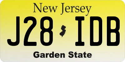 NJ license plate J28IDB
