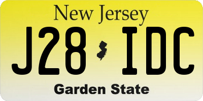 NJ license plate J28IDC