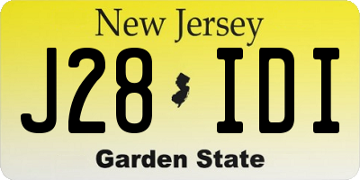 NJ license plate J28IDI