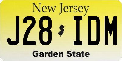 NJ license plate J28IDM