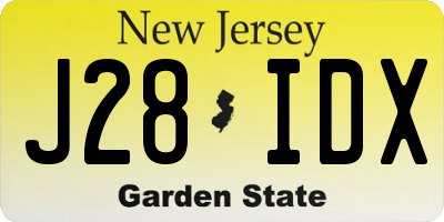 NJ license plate J28IDX