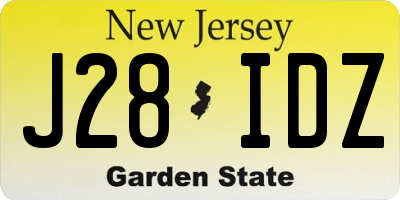 NJ license plate J28IDZ