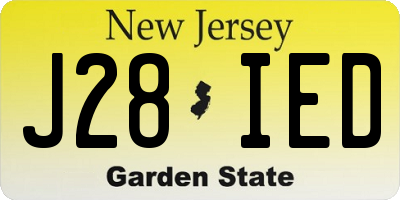NJ license plate J28IED