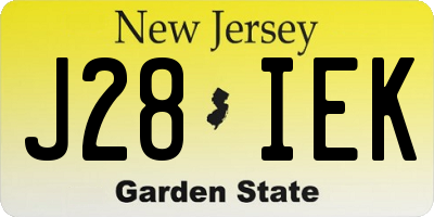 NJ license plate J28IEK