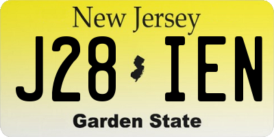 NJ license plate J28IEN