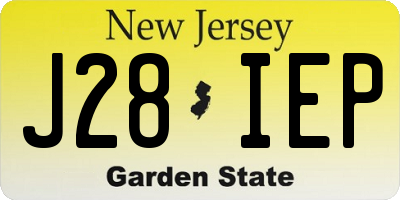 NJ license plate J28IEP