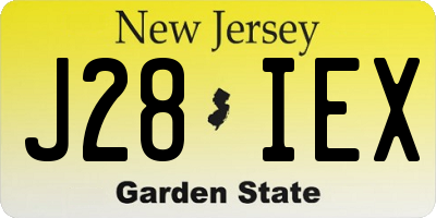 NJ license plate J28IEX