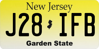 NJ license plate J28IFB