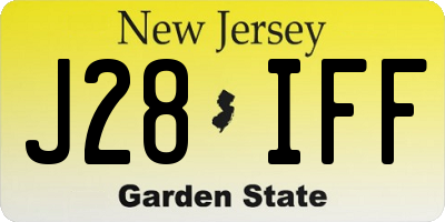 NJ license plate J28IFF