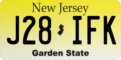 NJ license plate J28IFK