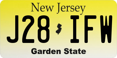 NJ license plate J28IFW