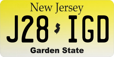 NJ license plate J28IGD